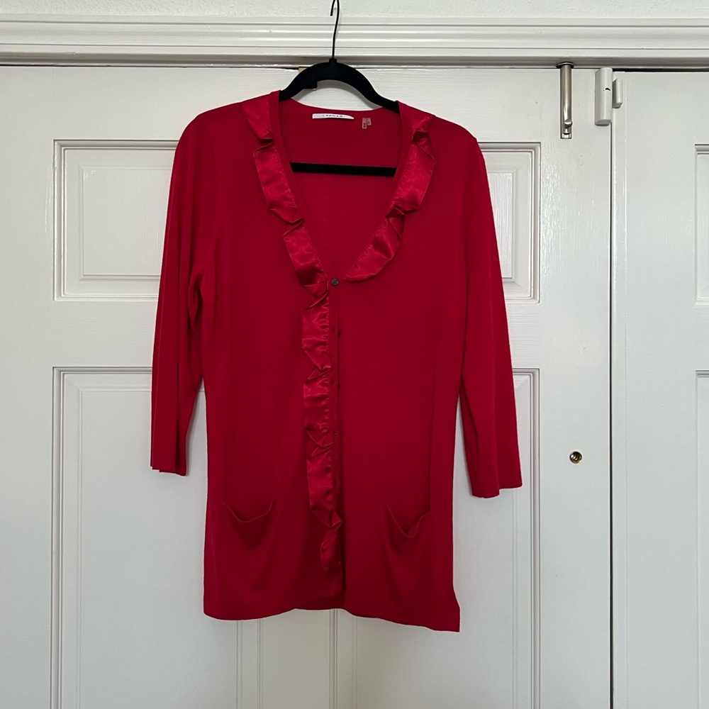 Red Tahari Cardigan